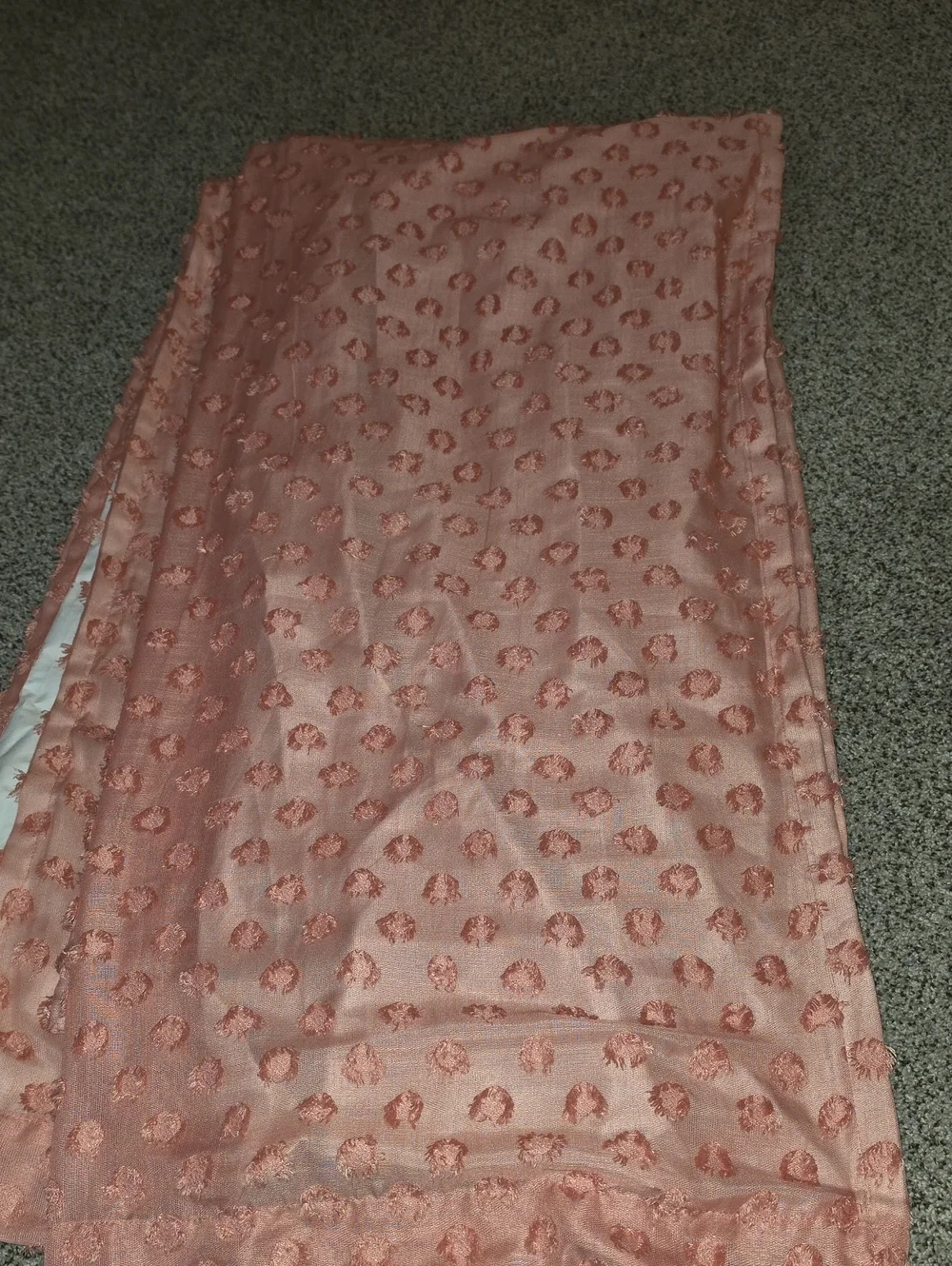 Two Pillowfort blackout curtain dotted clipped rose pink 42 x 84